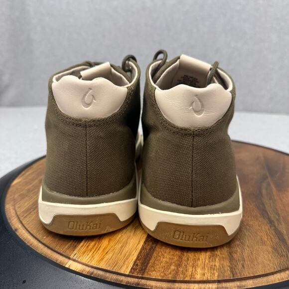 Olukai Papaku Boots Men’s Size 13 Olive Green Casual Canvas Shoes - Picture 4 of 7